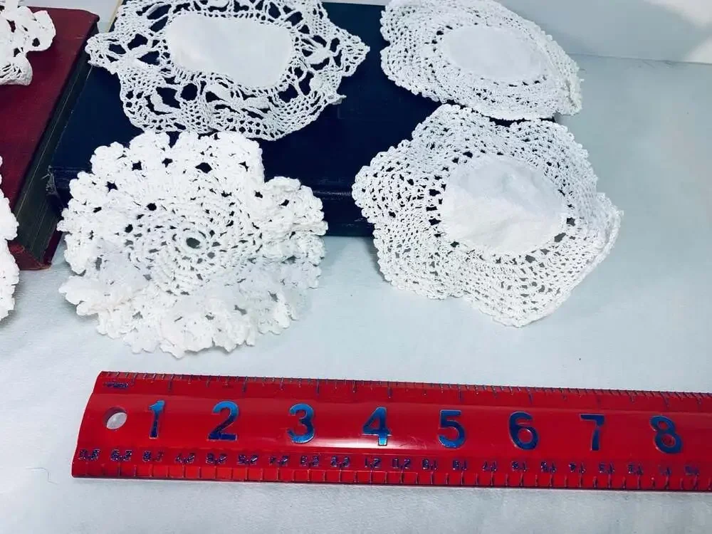Vintage White small Grannycore Doilies assorted 8